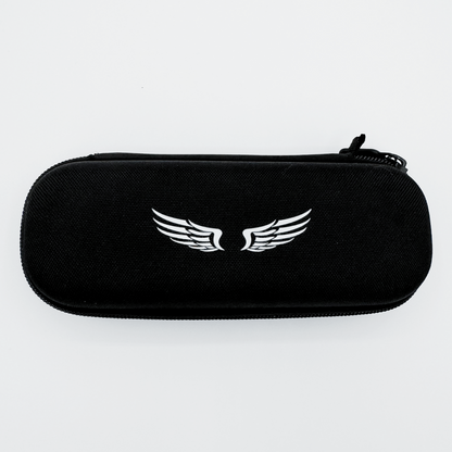 Flyscape Black zippered carrying case with a white winged logo design on the front, displayed on a plain white background.